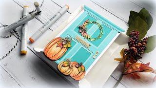 Fall Door Die Cut Decoration Card with Kelly Taylor