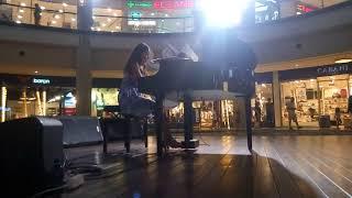 Young Turkish Pianist Plays Chopin Waltz No 7 in C Sharp Minor, Bodrum Midtown Shopping Centre