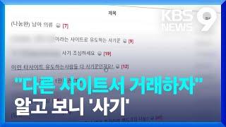 “다른 사이트에서 중고 거래하자”…판매자 상대 신종 사기 기승 [9시 뉴스] / KBS  2024.11.29.