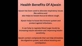 Health Benefits Of Ajwain | Carom Seeds In English #shorts