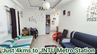 2BHK Flat for sale in Nizampet || 4 Kms to JNTU Metro Station || Corner Flat East Facing