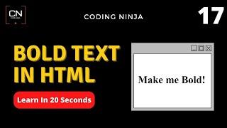 How To Make Text Bold In HTML Using CSS | Coding Ninja