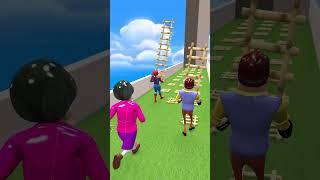 Help Nick Ladder Run Challenge in Scary Teacher 3D