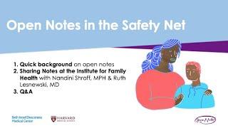 Open Notes in the Safety Net