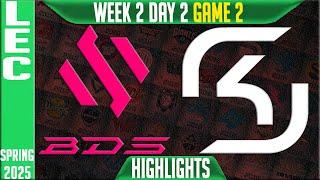 BDS vs SK Highlights Game 2 | LEC Spring Split W2D2 2025 | Team BDS vs SK Gaming G2