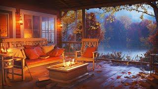 Cozy Autumn Porch - Heavy Rain Sounds for Sleep, Study, and Relaxation | White Noise