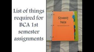 List of things required for BCA 1st Semester Assignments || Freshershelp Desk