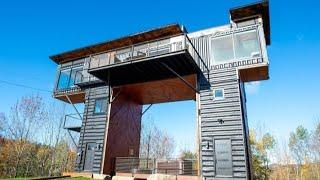 A Stunning Elevated Shipping Container Home: Container house in Whitingham, Vermont, United States