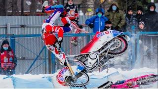 Ice speedway crashes. Big crash Krysov (yellow) - Fadeev (red) | Cup of Russia 2021, Shadrinsk