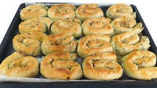 Zahmetsiz ve çok kolay  Hazır yufkadan el açması lezzetinde çıtır çıtır ıspanaklı börek tarifi 