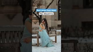 Easy & Elegant Poses in Saree | Saree pose in snow | Minisha Pathak #shorts #saree #pose