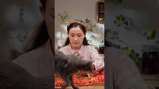 夏天摘下晶莹剔透的樱桃，熬一锅酸甜果酱，连小猫都被果香吸引了。#shorts #滇西小哥 #cooking #cherry #summer