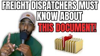 Freight Dispatcher: YOU NEED THIS DOCUMENT!