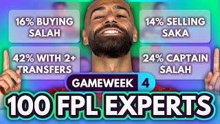 FPL GW4 EXPERT Transfer Trends & Best Captains?  100 Experts Share Gameweek 4 Team Plans