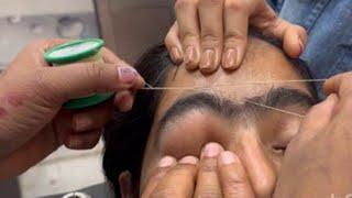 Eyebrow threading tutorial ‍️‍️eyebrow shape threading for beginners