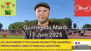 MAX 1-2-3 Turf vos pronostics Quinté+ du Mardi 17 Juin 2025 ‎@max1-2-3turfvospronosticsh2