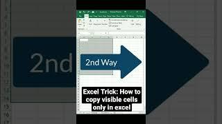 Excel Trick: How to copy visible cells only in excel.