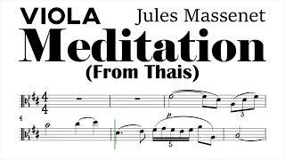 Meditation from Thais Viola Sheet Music Backing Track Play Along Partitura