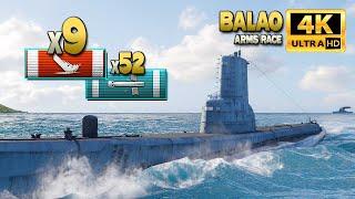 подводная лодка Балао: захватывающая игра с 9 уничтоженными кораблями - World of Warships