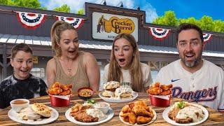 New Zealand Family try Cracker Barrel for the first time! (BISCUITS & GRAVY AND CHICKEN FRIED STEAK)