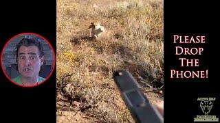 Hunter Has To Depend On Pistol To Defend Himself Against Charging Mountain Lion!