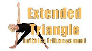 Hatha Yoga Asana Extended Triangle pose (Utthita Trikonasana)