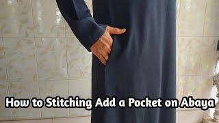 How to stitching add a pocket on abaya /How to  sew a pocket abaya/pocket making in abaya