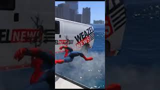 GTA 5 Water Ragdolls Spiderman Jumps/Fails (Euphoria Physics | Funny Moments) #shorts