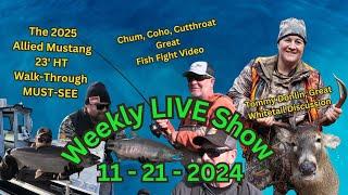 LIVE Show Topics,  Epic Fish Fights, Allied Mustang NEW Boat Reveal, Deer Hunting, Season 6 Show #38