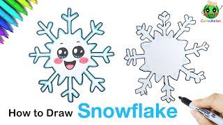 儿童亲子简笔画雪花️How to Draw Cute Winter Snowflake️|Easy Drawings for kids【西瓜宝宝学画画学英语】简笔画教程