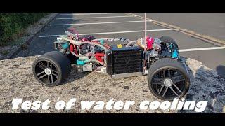 Vintage RC - electric conversion of 1/8 scale chassis - test of water cooling