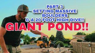Setting OVER 1 MILLION Pounds of MASSIVE Boulders into this MEGA RECREATIONAL Swim Pond