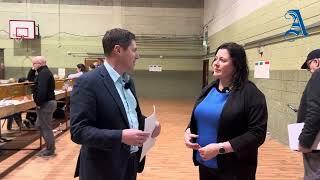 Deputy Matt Carthy arrives at the count centre in Cavan