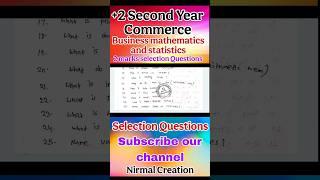 +2 Commerce Business Mathematics and statistics  Selection Questions #chseexam #exam #commerce #edu