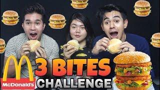 MCD BURGER 3 BITES CHALLENGE GONE WRONG!!