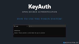 How to use the token system on KeyAuth