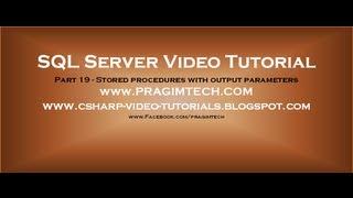 Stored procedures with output parameters   Part 19