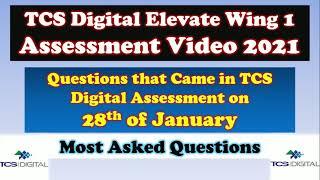 Questions asked in TCS Digital 28th January  l IT India l Elevate Wings 1 l