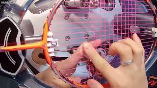 Badminton Stringing - POV, no talking, Tai Tzu-Ying Style, 2 knots, Victor Jetspeed S11