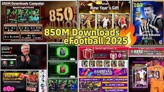Upcoming 850 Million Downloads Campaign In eFootball 2025 Mobile || New Ambassador Packs & New Epic