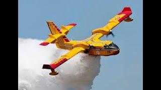 Как тушит пожар гидроавиация во Франции. Canadair CL-415 #пожар