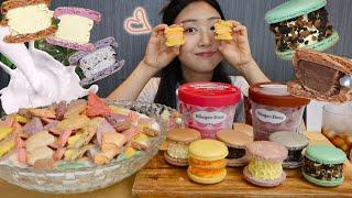 MUKBANG) 마카롱 꼬끄 시리얼 마카롱 아이스크림 뚱카롱 먹방 Macaroon Real sound asmr eating dessert 디저트