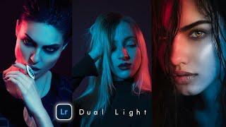 Dual Light Lightroom mobile tutorial | Club night light photo editing | Red and blue light photo