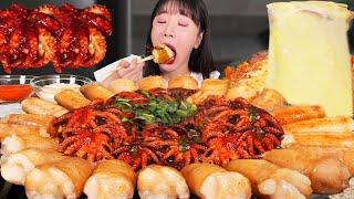 겉바속촉 통 대창 3kg 넣은 매운 대창 쭈꾸미 4kg!! & 치즈 폭탄 볶음밥 먹방ㅣ야식 리얼먹방 Beef large intestines + Octopus MUKABNG