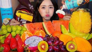  REAL RAW FRUIT ASMR MUKBANG KOREAN DESSERTㅣSTRAWBERRY WATERMELON ORANGE MANGOㅣNO TALKING