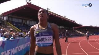 393 English Gardner vs Dafne Schippers 100m Women's HD Diamond League Birmingham 2016