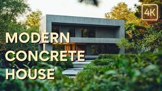 Stylish Modern Concrete House with Indoor Courtyard & Cozy Backyard Design | Ultimate Urban Retreat