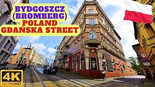 【4K】Bydgoszcz (Bromberg), Poland - walking tour - Gdańska street 