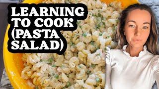 Learning To Cook Series - Pea & Chicken Pasta Salad - cooking vlog - EASY RECIPE - 11