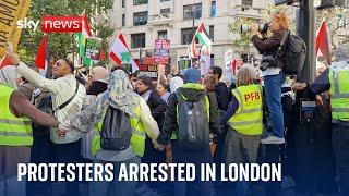 Police arrest 17 protesters during London demonstrations over Middle East conflict